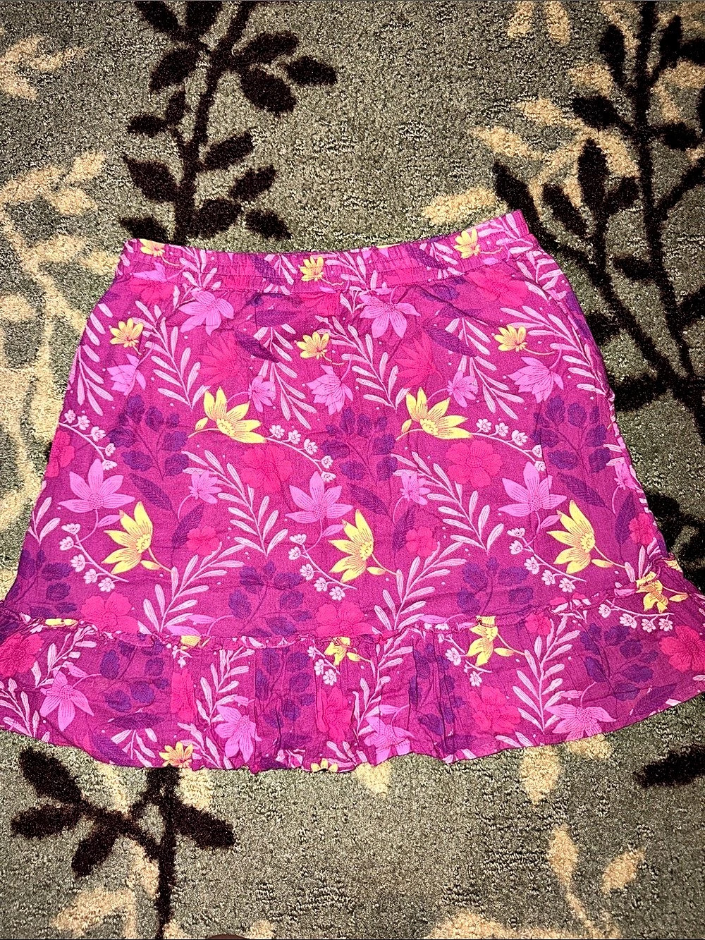 Rachel Roy Floral A-Line Skirt in Pink & Purple Size Small